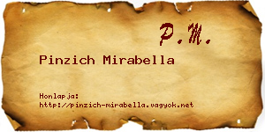 Pinzich Mirabella névjegykártya