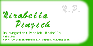 mirabella pinzich business card